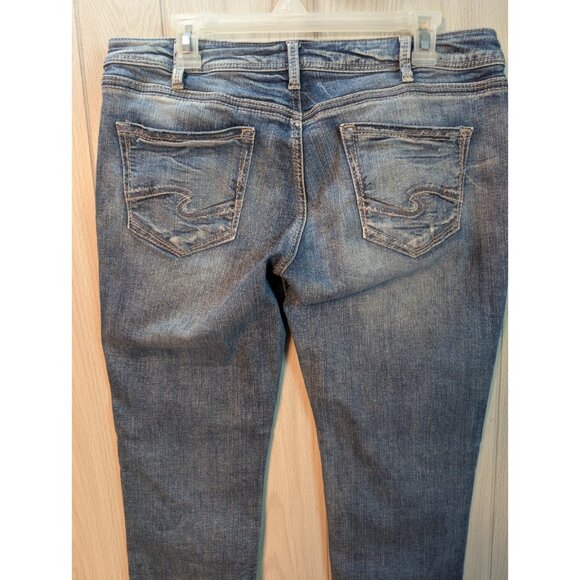 Silver Jeans Womens 30x27 Sam Boyfriend Distressed Stretch Blue Denim - Picture 4 of 10